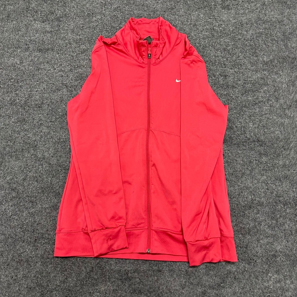 Nike Track Jacket Womens Size XL Pink Full Zip Performance Athletic Running